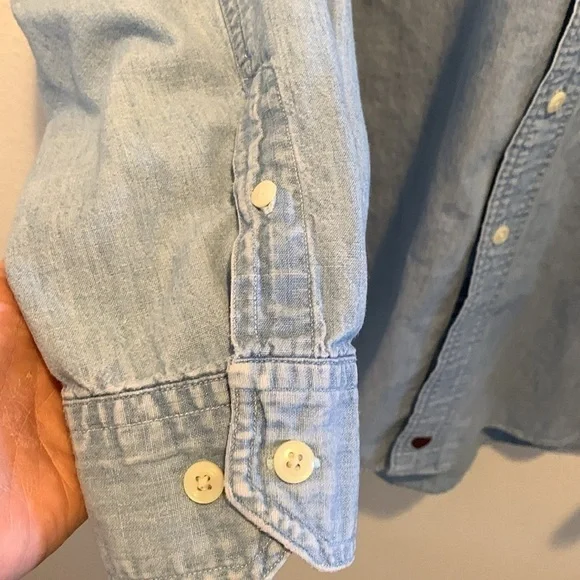 Nordstrom Mens Denim Button Down. Xtra buttons. Size 15R. 100% Cotton.‌‌ - Picture 4 of 11